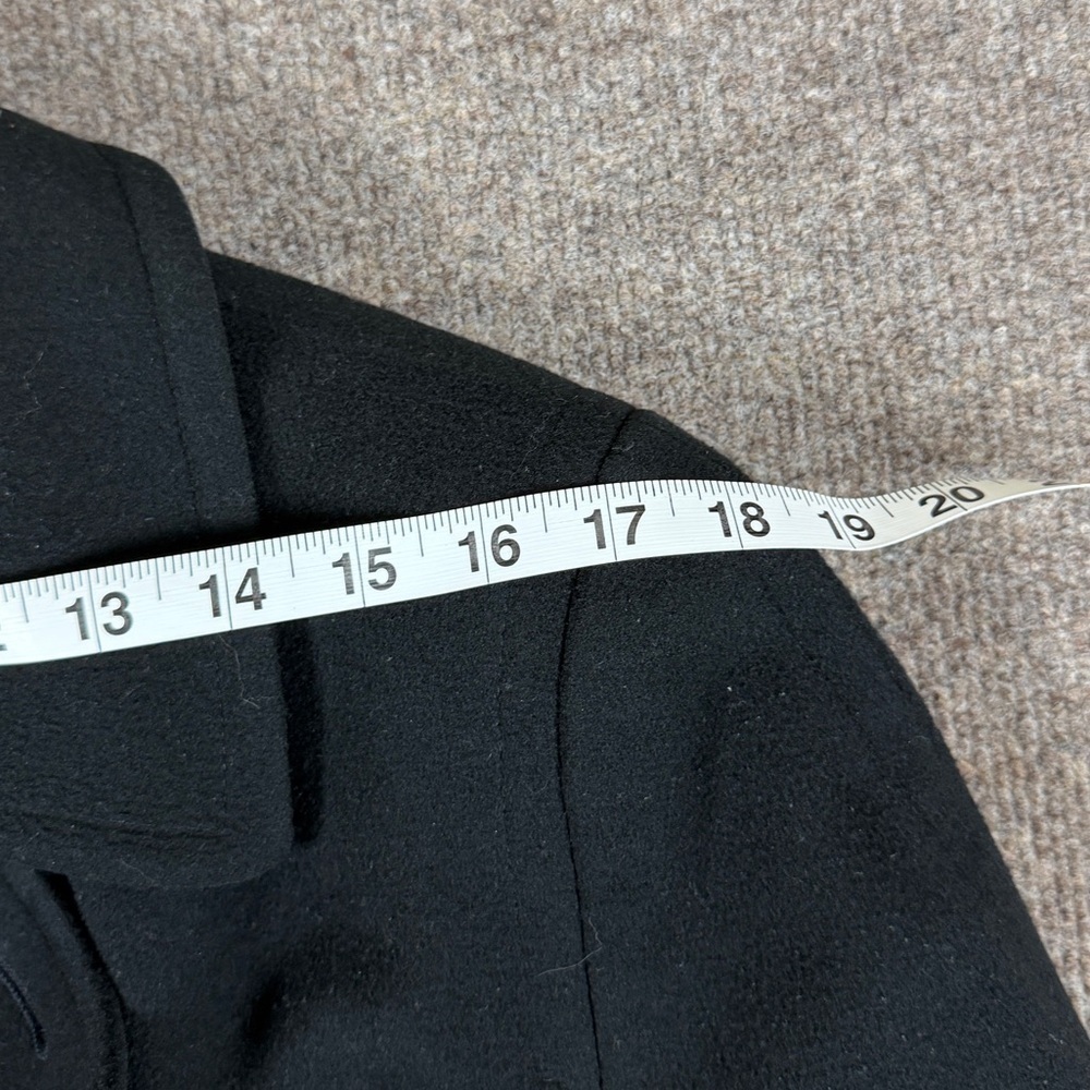 Vintage Perry Ellis Black Double Breasted Pea Coat Womens 4 Preppy Winter Jacket - Picture 10 of 14